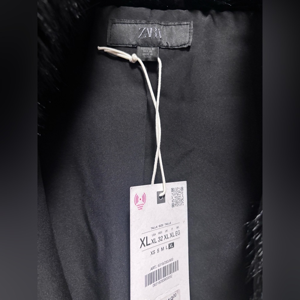 Zara Black Faux Fur Teddy Bomber Jacket - Picture 6 of 10